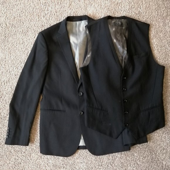 Black Suit Jacket and Vest - Picture 1 of 5